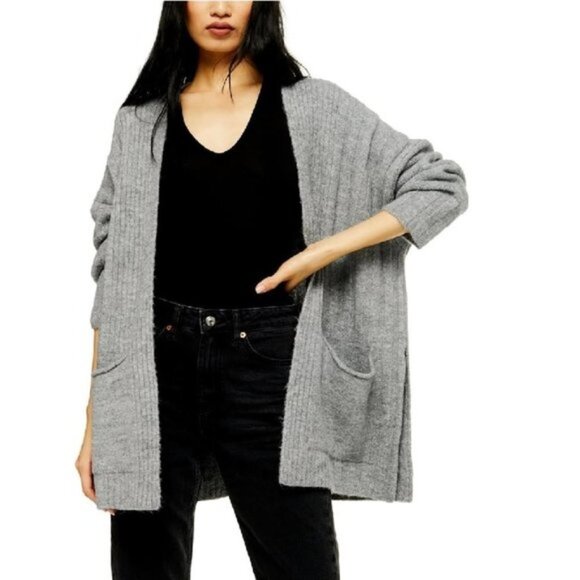 Topshop Long Black Cardigan - Picture 1 of 7